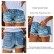 thumbnail image 5 of Pantalones cortos de mezclilla desgastados, pantalones cortos de mezclilla transpirables y de moda para mujer, pantalones cortos de mezclilla de botonadura recta diseñados para el futuro, 5 of 6