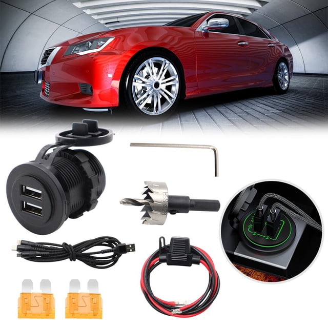 Adaptador De Cargador De Coche Cargador De Coche Usb Adaptador De Cigarrillo De Coche Cargador Rápido Para Barcos Motocicletas Camiones Minnieouse VI012395-02