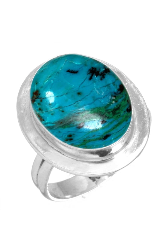 925 Sterling Silver Ring For Women - Girls Blue Turquoise Gemstone Silver Ring Size 6 December Birthstone Hand Made Silver Ring Size 6 Mothers' Day Gift For Mother Gemstone 925 Silver Jewelry