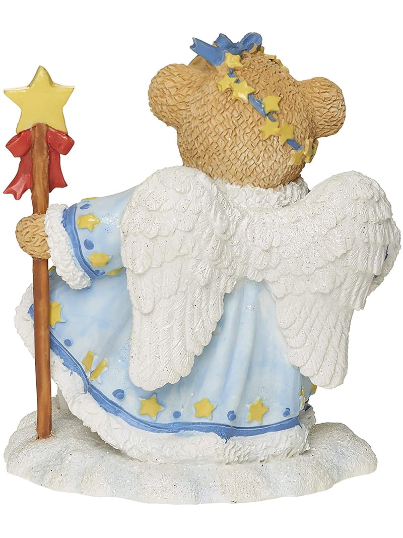 Roman Cherished Teddies, Stella Snow Angel with Lamb Figure, 3.75