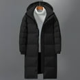 thumbnail image 5 of VSSSJ Men's Winter Long Puffer Jacket Stand Collar Hooded Zip Up Long Coat Warm Thermal Thick Quilted Padded Jackets with Hood Black XL, 5 of 6