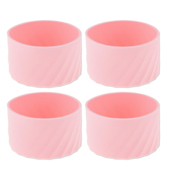 Botella de agua redonda portátil única de 30 oz, a prueba de caídas, con soporte de 4 piezas en color rosa