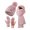 Pink, variant on BRICH Women's Winter Beanie Hat Scarf Gloves Set Warm Knit Beanie with Pom Pom Long Scarf Touchscreen Gloves 3 in 1 Set White One Size