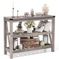 Furniture Barn Style Farmhouse Rectangle Accent Coffee Table Grey Wash...