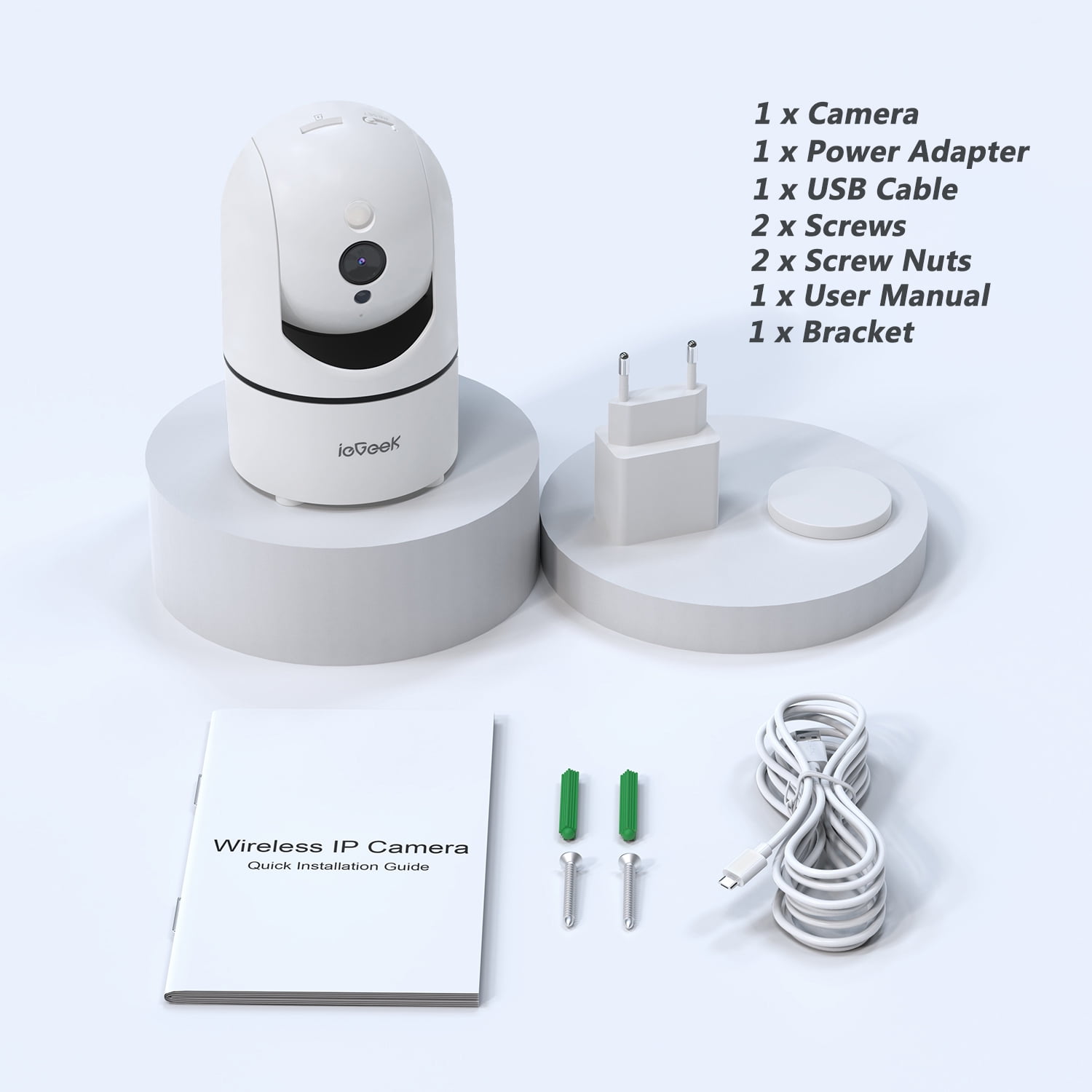 (2 pack) ieGeek 2.5K 5G/2.4GHz WiFi Pet Dog Camera with Phone App, Indoor Security Camera with 360° Ptz , IR Night Vision, Motion Detection, Two-Way Audio, Compatible with Alexa