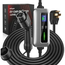 Nilight EV Charger Level 2, 32 Amp 240V, 25ft Cable SAE J1772 Portable Electric Car Charger with NEMA 14-50P Plug, Adjustable Current/Delay Timer