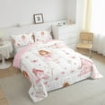 thumbnail image 3 of Manfei Pink Castle Elf Queen Comforter Set,Dreamy Fairy Tale Bedding Sets,Kawaii Flowers Butterflies Bedding Comforter Set For Girls Kids,Ultra Soft Home Decor Reversible,3 Pieces, 3 of 8