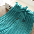 thumbnail image 6 of Little Girls Ribbon Tie Chiffon Loose Pleated Wide Leg Palazzo Pants, 6 of 6