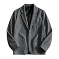 thumbnail image 5 of Men Wool Blazer Notched Lapel Single Breasted 2 Button Closure Coat Long Sleeve Business Casual Fall Winter Jacket with Pockets, 5 of 6
