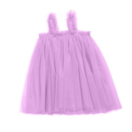 

EHTMSAK Toddler Baby Child Children Kids Sleeveless Dresses for Girl Tulle Tutu Sundress Summer Dress Purple 1Y-5Y 100