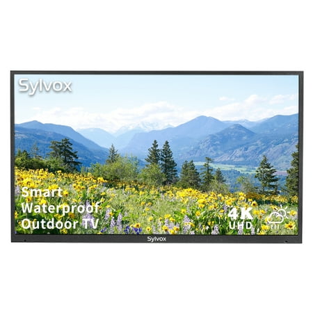 Sylvox 65 inch Full Sun Outdoor Smart TV, 2000 Nits 4K UHD LED Television, IP55 Waterproof Television, Auto Brightness, Support Bluetooth & 2.4G Wifi (Pool Series)