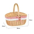 thumbnail image 3 of Country Style Wicker Picnic Basket Camping Basket With Lid Handle And Liners For Picnics Party Barbecue, 3 of 7