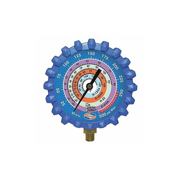 Uniweld Low Side Gauge, 3 1/8 in Dia, Blue G430ND