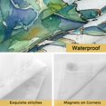 thumbnail image 5 of No Hook Shower Curtain with Snap in Liner, Watercolor Blue Crab Striped Waterproof Fabric Bathroom Curtain Mesh Top Window, Abstract Marine Life Shower Curtains 48x72in, 5 of 9