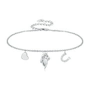CUOKA MIRACLE Horse Gifts Horse Bracelet 925 Sterling Silver Bracelet 18K White Gold Plated Bracelet Jewelry Mother's Day Birthday Gifts for Horse Lovers Women Girls Daughter Mom Wife Friends Teens