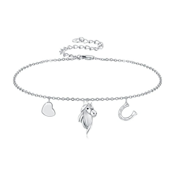 CUOKA MIRACLE Horse Gifts Horse Bracelet 925 Sterling Silver Bracelet 18K White Gold Plated Bracelet Jewelry Mother's Day Birthday Gifts for Horse Lovers Women Girls Daughter Mom Wife Friends Teens