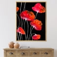 thumbnail image 2 of Designart 'Abstract Red Flower Detail On Black Background II' Traditional Framed Canvas Wall Art Print, 2 of 5