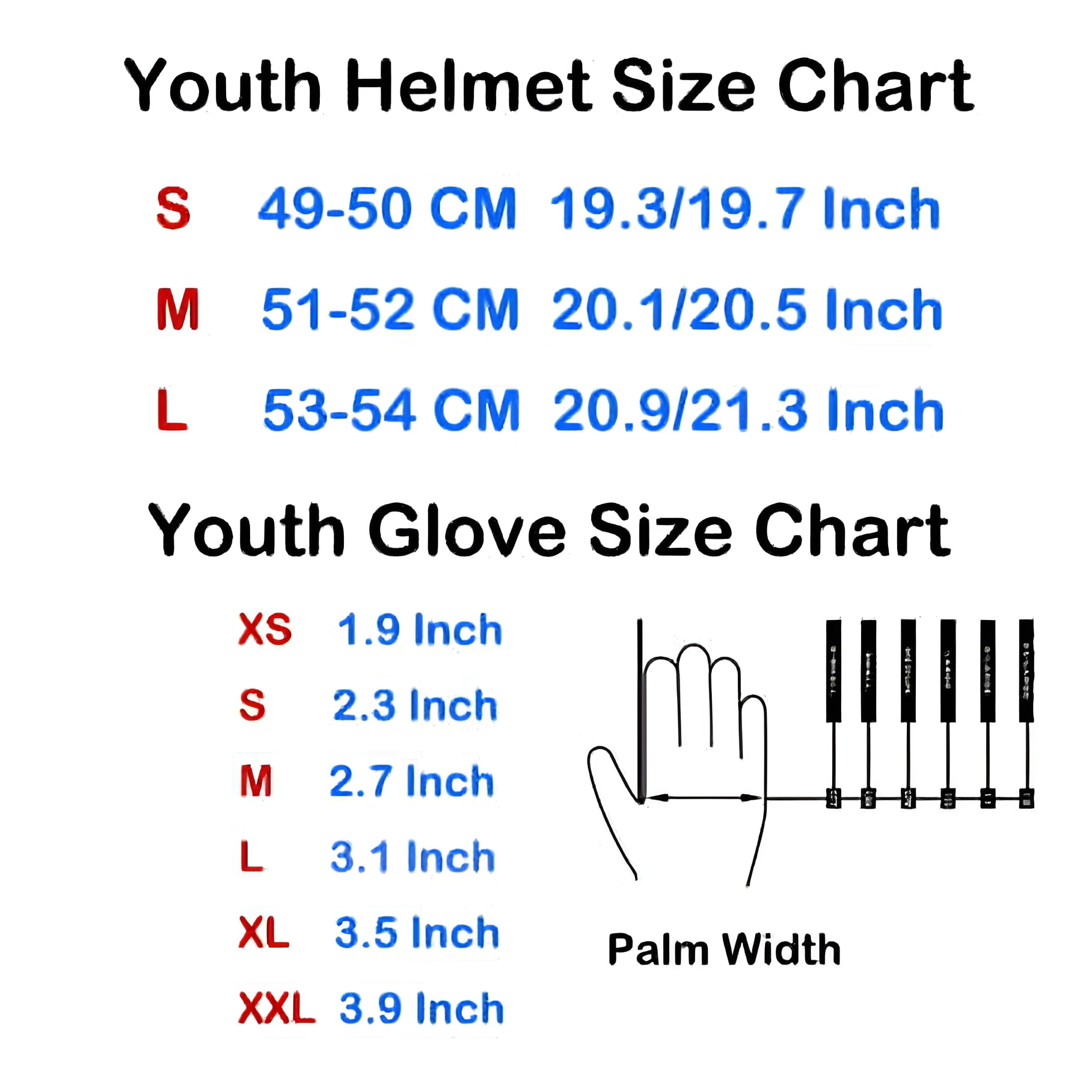 WOW Youth Motorcycle Full Face Helmet Street Bike BMX MX Kids B15 Shark Blue + MX Skeleton Glove Bundle