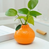 GOOHOCHY Vases Ceramic Vase Flower Shop Decor Vase Office 9.50X9.50X8.50CM Orange