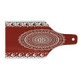 thumbnail image 2 of Mandala Cutting Board, Traditional Paisley Design with Side Frame Borders Image Illustration, Decorative Tempered Glass Cutting and Serving Board, Wine Bottle Shape, Burgundy White, by Ambesonne, 2 of 5
