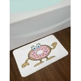 thumbnail image 2 of Smile Bath Mat, Cartoon Style Print of Waving Donut with Colorful Sprinkles Details, Plush Bathroom Decor Mat with Non Slip Backing, 29.5" X 17.5", Rose Multicolor, by Ambesonne, 2 of 2