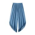 thumbnail image 5 of STARVNC Women High Waist Boho Lace Stitching Solid Color Pants, 5 of 6