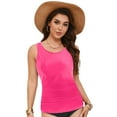 thumbnail image 5 of COMVALUE Tankini Tops for Women 2026 Swimwear Swim Top High Neck Swim Top Tummy Control Beach Summer Tops (Hot Pink, XL), 5 of 9