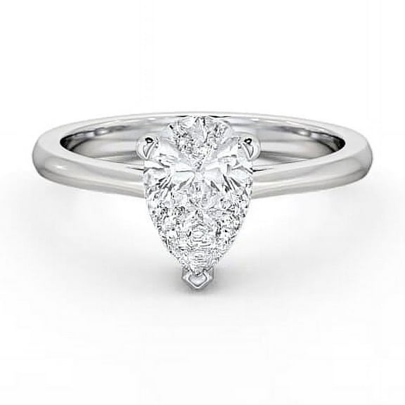 Cloud Jewelry 2 Ct Pear Cut Diamond Gift Rings - 14K White Gold Plated Engagement Rings for Her - Classic Anniversary Solitaire Rings - Sterling Silver Jewelry Gift Ideas for Women