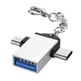thumbnail image 2 of 2PCS OTG Adapter with Chain, USB 3.0 to Micro USB Type C Adapter, Aluminium Alloy Shell, Fast Data Transfer, OTG Converter, for, 2 of 8