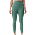 thumbnail image 4 of FAIWAD Women's Solid Color Yoga Leggings Butt Lifting Workout High Waist Stretch Running Pants, 4 of 5