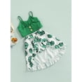 thumbnail image 3 of Gureui Toddler Infant Baby Girls Outfit, Spaghetti Strap Ruffle Camisole + Leaves Printed Slit Skort 2Pcs Clothes Set, 3 of 9