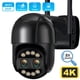 thumbnail image 1 of Cámara de seguridad IP PTZ con Zoom híbrido 8X, dispositivo de videovigilancia con lente Dual de 8MP, 4K, 2,8mm + 12mm, detección humana, WiFi, Audio de 4MP, P2P, 1 of 3