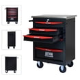 thumbnail image 4 of Noble House 5-Drawer Rolling Tool Organizer Cart, Steel Mobile Chest Storage with Worktop for Garage Workshop, Black, 4 of 13
