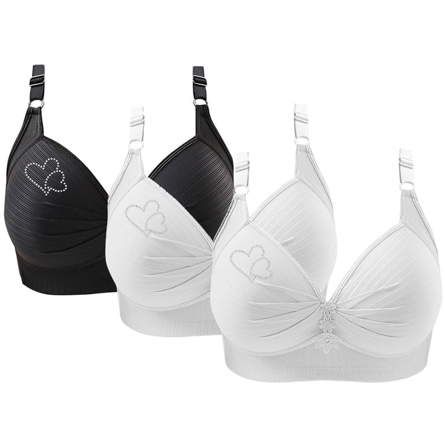 3 Pack Soutiens-Gorge de Sport pour Femmes Confortables Col en V Sans Armature Bretelles Réglables