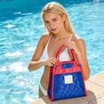 thumbnail image 4 of Mesh Storage Tote Bag 23x22.5x12 cm, Breathable Polyester, Drainable, Lightweight, Color Blocking Design for Beach, Shower, Travel, and Everyday Use, 4 of 6