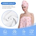 thumbnail image 6 of Colevkie Women 2 Pieces Bath Wrap Set Shower Skirt & Hair Drying Cap Soft Absorbent Adjustable Beach Towel Shower Cap Quick Drying Portable for Bathroom Travel Printed Pink Cute Pattern, 6 of 8
