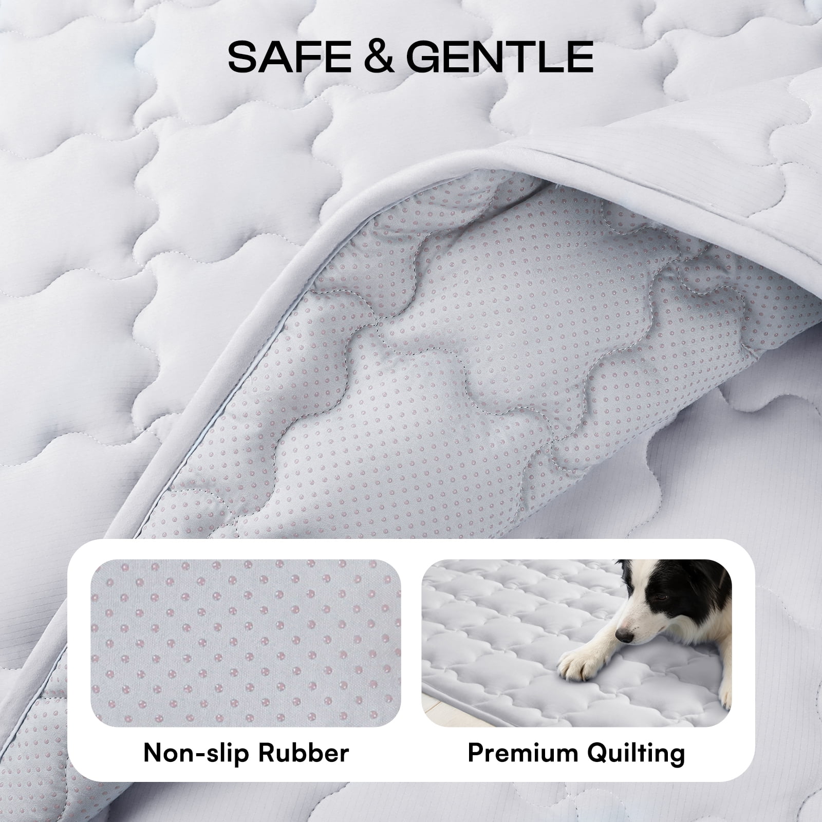 Premium Dog Cooling Mat Non-Slip Q-MAX>0.5 Self-Cooling Pad for Small Pet Cat Indoor Portable Kennel Puppy Bed for Summer Crate Pad for Dog Washable