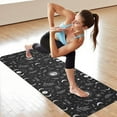 thumbnail image 6 of Black White Gothic Moon Flower Leaf Pattern Hot Yoga Mat Towel Non Slip for Hot Yoga - Quick-Drying Yoga Mat Cover with 4 Corner Pockets with Travel Bag - Hot Yoga Towel Non Slip 70"x26", 6 of 6