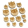 thumbnail image 1 of Husky Dog Face Happy Wood Mini Charms Shapes DIY Craft Jewelry - With Hole - 14mm (26pcs), 1 of 7
