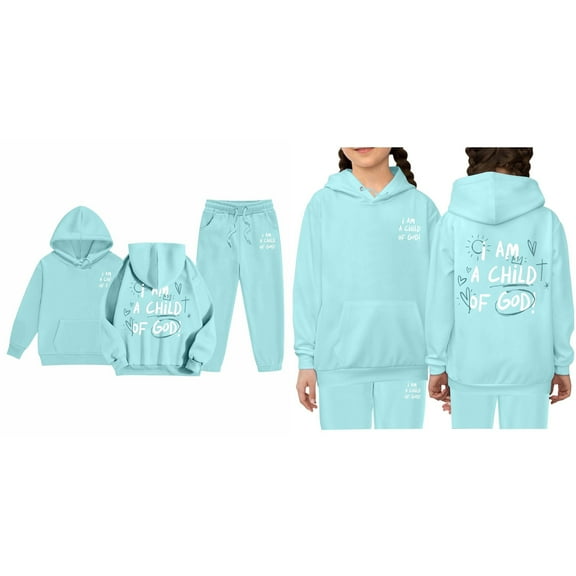 Teen Girls Trust in the Lord Hoodies Long Sleeve Cute Graphic Hoodies Girls Loose Pullover Jogging Pants 2 Piece Fall Clothes Girl Clothes 12-13 Years Cute Boys Girls Clothing