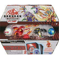 Bakugan Baku-Gear 4-Pack, Fused Sabra x Pyravian Ultra with Baku-Gear and Howlkor x Serpenteze Ultra Collectible Action Figures