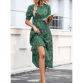 thumbnail image 7 of Women'S Chiffon Floral Dresses Casual Summer Boho Flutter Sleeve Flowy Western Dress Green M, 7 of 7