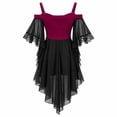 thumbnail image 5 of Gaexia Girls Gothic Vampire Halloween Dress, Black High-Low Chiffon Dress-Up Outfit for Kids, Lightweight Chiffon, for Halloween Trick-or-Treat, 5 of 5