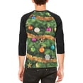 thumbnail image 2 of Christmas Tree Costume Mens Raglan T Shirt White-Black SM, 2 of 2