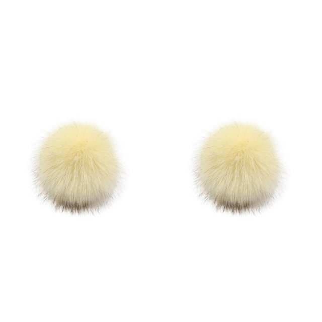 (2-Pack) Rinsvye Diy Knitting Hats Accessires-Faux Ladies Quilted Fake Fur Pom Stylish Winter Jackets for Women Ball with Press Button