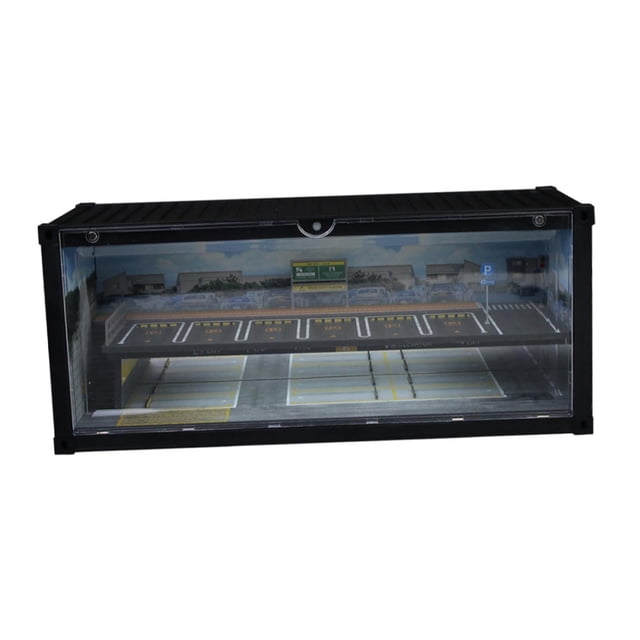 Vitrina para coche a escala 1:64 de metal fundido con iluminación LED, accesorio para fotos, decoración de mesa, contenedor de PVC, vitrina de diseño,