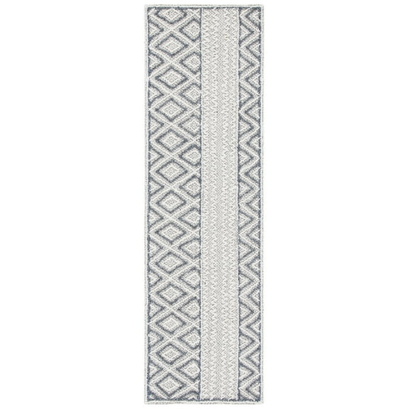 SAFAVIEH Trace Jacqueline Geometric Runner Rug, Grey/Beige, 2'3" x 8'