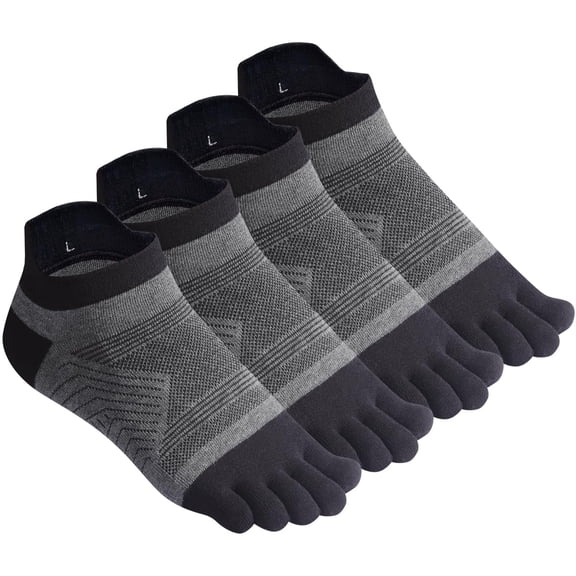 Mens Toe Socks Running Five Finger Socks High Performance Athletic Socks 4 Pairs