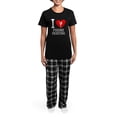 thumbnail image 4 of CafePress - I Heart Figure Skating Pajamas - Women's Short Sleeve Print T-Shirt and Pants Dark Cotton Pajama Set, 4 of 7