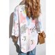 thumbnail image 2 of Chaqueta cubierta para mujer, transpirable, amigable con la piel, frente abierto, estampado floral, chaqueta para fiesta en casa, 2 of 5